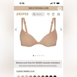 Skims ultimate plunge push up bra 34c